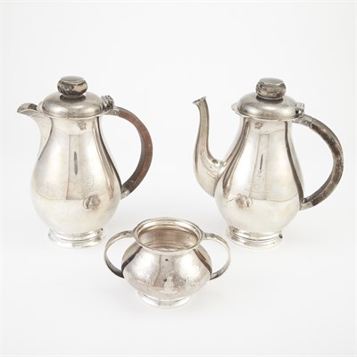 Lot 278 - English Silver Partial Coffee Service Adie...