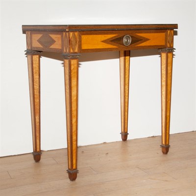 Lot 527 - Neoclassical Style Inlaid Burl-Wood Side Table...