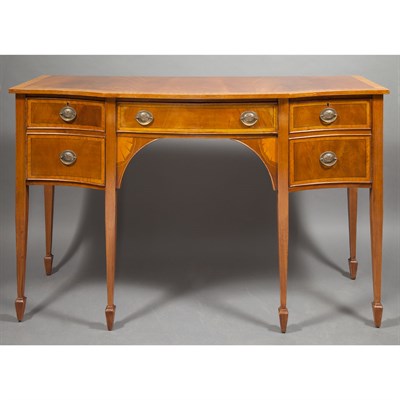Lot 404 - George III Style Inlaid Mahogany Sideboard...