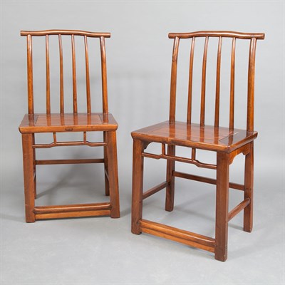 Lot 534 - Pair of Chinese Hardwood Side Chairs
