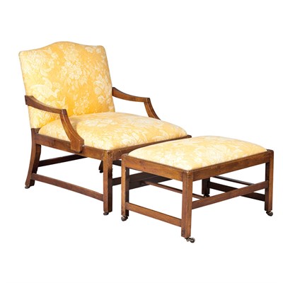 Lot 239 - George III Mahogany Upholstered Chaise 18th...