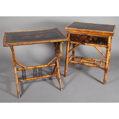 Lot 530 - English Bamboo Fold-Over Games Table Height 30...