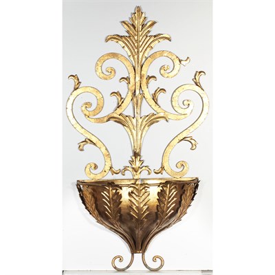 Lot 408 - Pair of Neoclassical Style Gilt-Metal Wall...