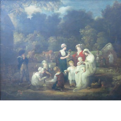 Lot 106 - School of Francis Wheatley A Visit to a Farm...