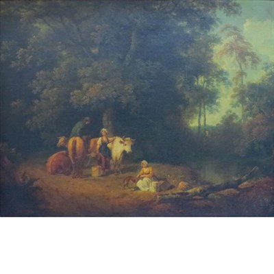 Lot 111 - Follower of Thomas Gainsborough Milkmaids...