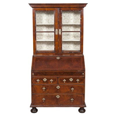 Lot 417 - William and Mary Style Walnut Secretary...
