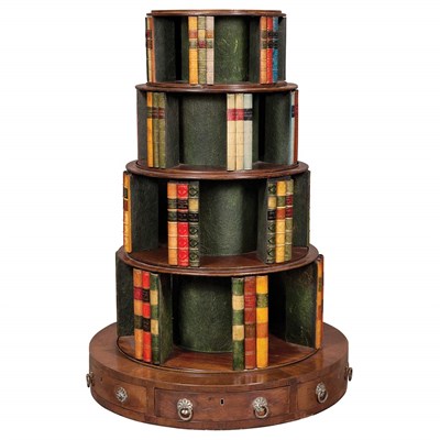 Lot 456 - Regency Inlaid Mahogany Revolving Open...