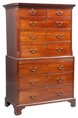 Lot 364 - George III Mahogany Chest-on-Chest The back of...