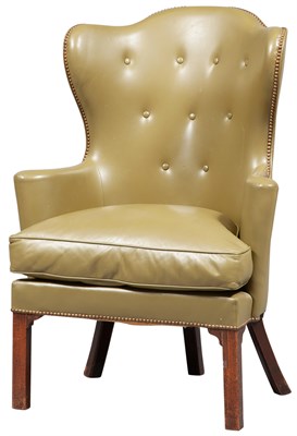Lot 152 - George III Green Leather-Upholstered Mahogany...