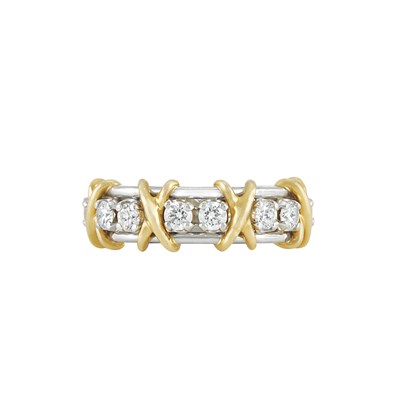Lot 300 - Platinum, Gold and Diamond Band Ring, Tiffany & Co., Schlumberger