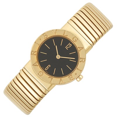 Lot 4 - Lady's Gold 'Tubogas' Wristwatch, Bulgari