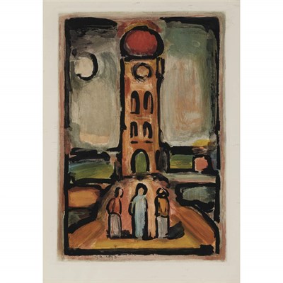 Lot 196 - Georges Rouault PAYSAGE A LA TOUR (C./R. 281)...