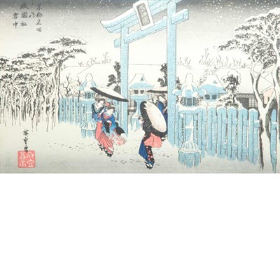 Lot 216 - Group of Six Framed Japanese Woodblock Prints...