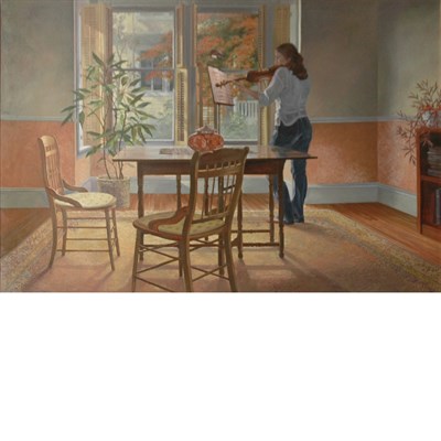 Lot 1 - 20th Century School Woman with Violin Signed P....