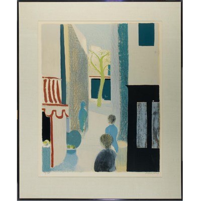 Lot 148A - Roger Muhl [STREET SCENE] Color lithograph,...