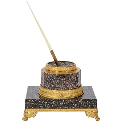 Lot 451 - Continental Gilt-Bronze Mounted Porphyry...