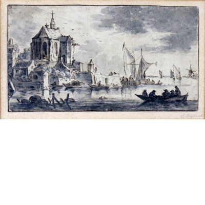 Lot 18 - Dutch School 17th Century A Town Beside an...