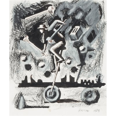 Lot 87 - Mark Kostabi American, b. 1960 Untitled (Man...