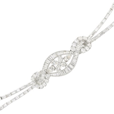 Lot 339 - Platinum and Diamond Bracelet