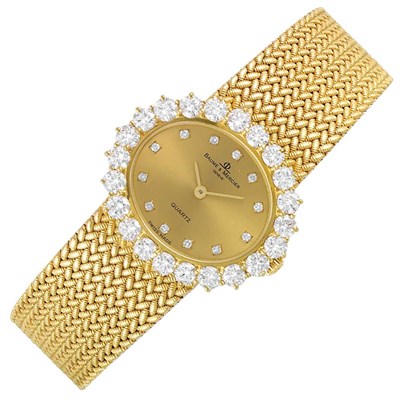 Lot 366 - Gold and Diamond Wristwatch, Baume & Mercier