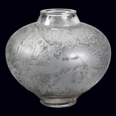 Lot 400 - R. Lalique Molded Glass Aras Vase Marcilhac no....