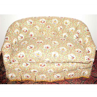 Lot 216 - Tufted Upholstered Settee Length 54 inches.