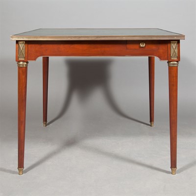 Lot 174 - Neoclassical Style Leather Top Mahogany Games...