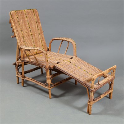 Lot 297 - Rattan and Bamboo Folding Beach Chair