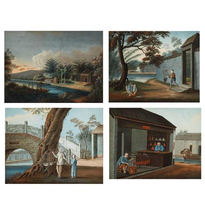 Lot 113 - Chinese School 19th Century Musicians Beside a...