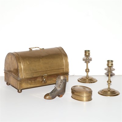 Lot 190 - Group of Brass Table Articles Approximately...