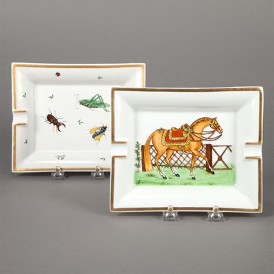 Lot 711 - Pair of Hermes Porcelain Trays Length 7 1/2...