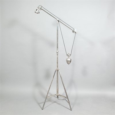 Lot 199 - Industrial Style Chromed Metal Floor Lamp...