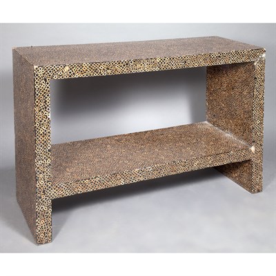 Lot 299 - Bone Inlaid Lacquered Console Height 31 inches,...