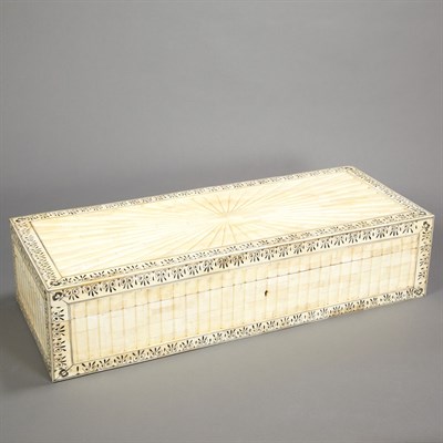 Lot 298 - Ink Decorated Tessellated Bone Box Height 6...