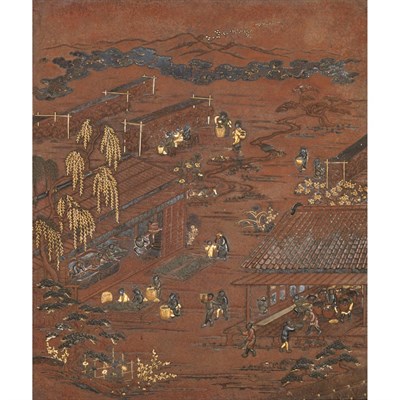 Lot 8 - Japanese Bronze Inlaid Plaque Meiji Period Of...