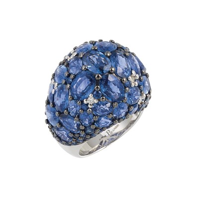 Lot 240 - Sapphire and Diamond Dome Ring, Piranesi