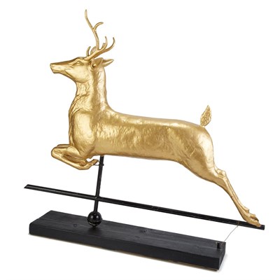 Lot 180 - Gold Painted Leaping Stag Weathervane Length...