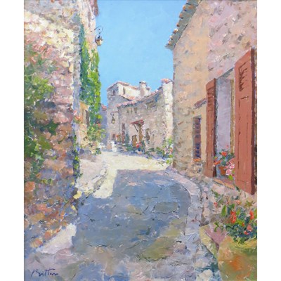 Lot 12 - Pierre Bittar French, b. 1934 Calme au Village...