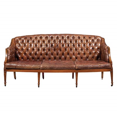 Lot 351 - George III Satinwood, Leather Upholstered and...