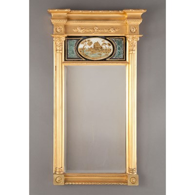 Lot 173 - Classical Gilt-Wood and Eglomise Pier Mirror...