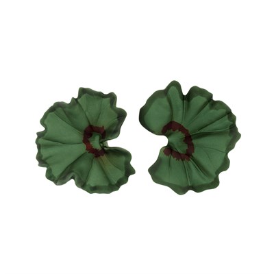 Lot 128 - Pair of Green and Purple Aluminum 'Geranium' Earclips, JAR, Paris