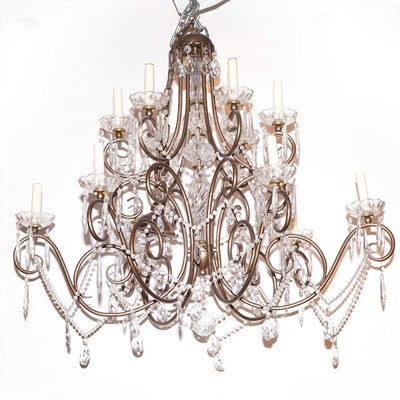 Lot 465 - Painted Metal and Glass Twelve-Light...