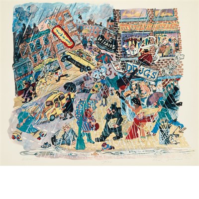 Lot 136 - Red Grooms (b. 1937) BLEWY II Color offset...