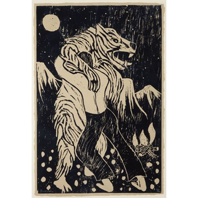 Lot 132 - Richard Bosman (b. 1944) ADVERSARIES Woodcut,...