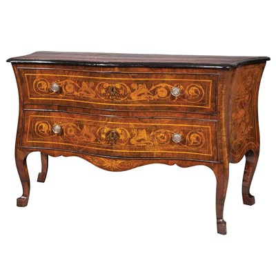 Lot 378 - Italian Rococo Walnut and Marquetry Commode...