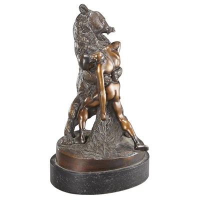 Lot 511 - Bronze Figural Group of a Bear Crushing a...