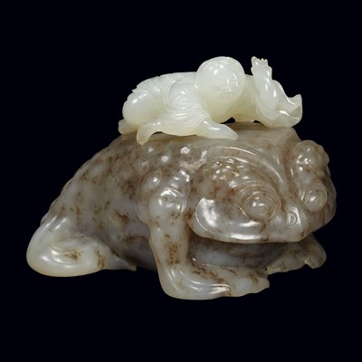 Lot 268 - Chinese Taupe, Gray-Flecked and White Jade...