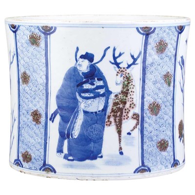 Lot 213 - Chinese Blue, White, Red and Copper Glazed...