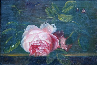Lot 88 - French School 19th Century Rose on a Plinth...