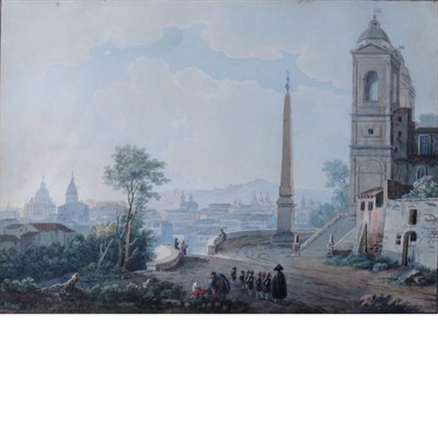 Lot 68 - Henri Leveque Swiss, 1769-1832 View of Rome...